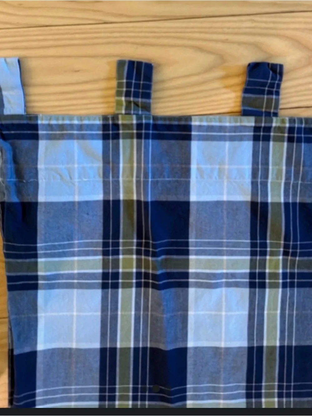 Pottery Barn Kids Blue and Navy Plaid Tab-Top Curtain Panel